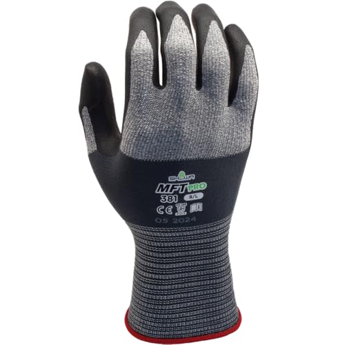 SHOWA MFT PRO 381 Foam Nitrile Palm Coated General Purpose Work Glove with Microfiber Liner, 13-Gauge, X-Large (12 Pair) - Image 1