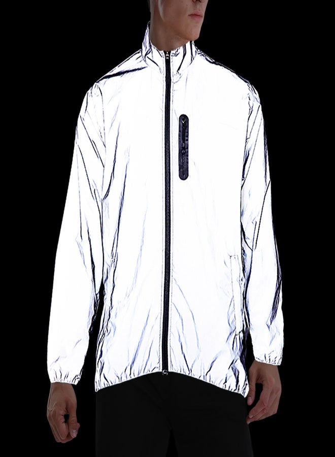 WOSAWE High Visibility Reflective Jacket Coat Waterproof Windproof Outdoor Night Sports Running Cycling Jacket - Image 2