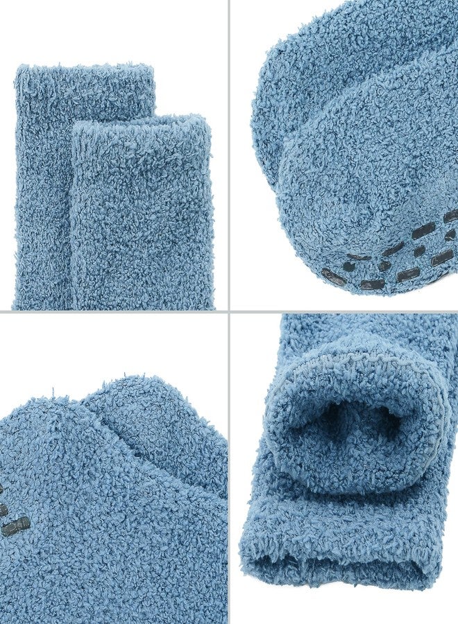 زاندو جوارب زاندو النسائية الناعمة ذات المقابض - جوارب مانعة للانزلاق للنساء - 3 ألوان: أزرق/رمادي/أبيض، مقاس واحد - Image 3