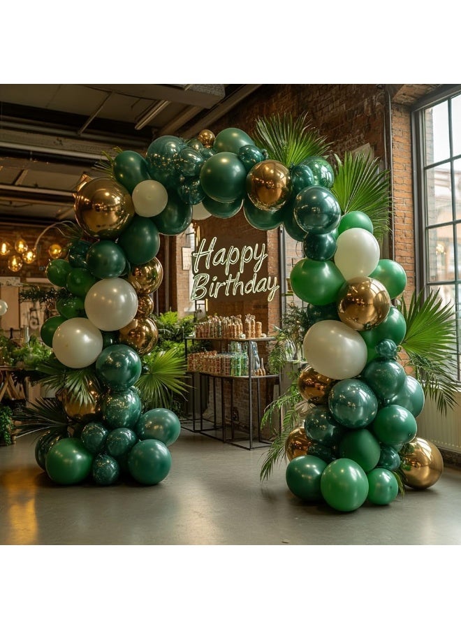 بيوينتي Goldedge 20 PC Metallic Coating Green Latex Balloons, 12 Inch Decorative Balloons for Birthday, Party, Wedding, Event, and Everyday Use - Image 3