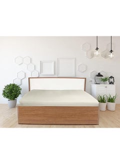 Hotel Linen Klub King Fitted Sheet 1Pc 100 Percent Cotton 250Tc Sateen Solid Dyed Size: 200X200+30Cm Stone  - Image 1