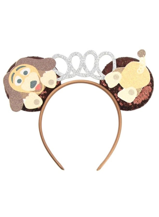 Mickey Minnie Ears Headband, Black Silver No Bow DIY Minnie Ears for Boys, Bulk (Slinky)