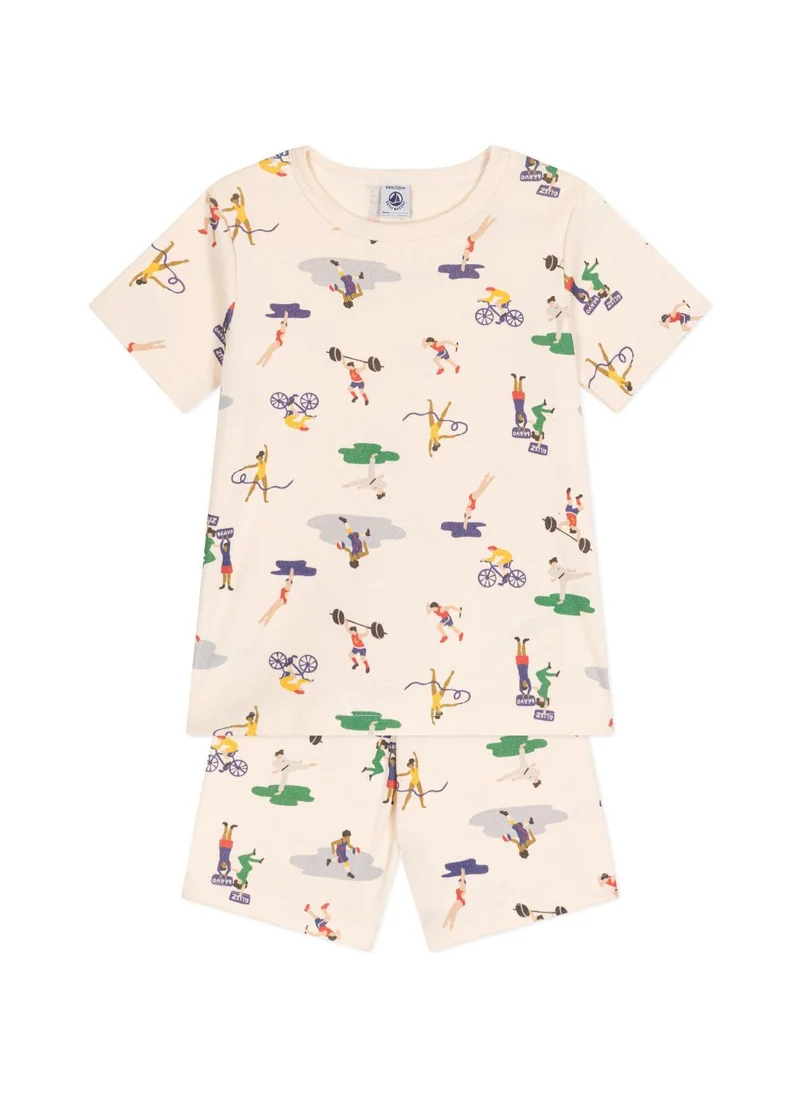 Petit Bateau Children's multi-sports print short cotton pyjamas