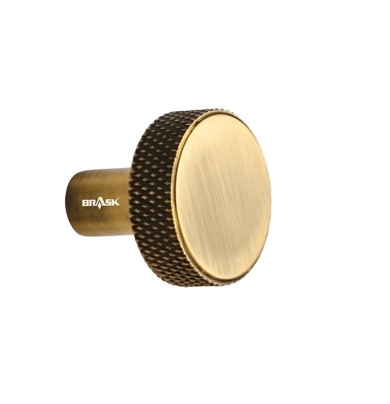 BRASK BRASK Solid Brass Knobs for Drawers Cabinets Wardrobes Kitchen Drawers Drawer Pulls Round Shape 25 mm Model No 011 Antique 12 