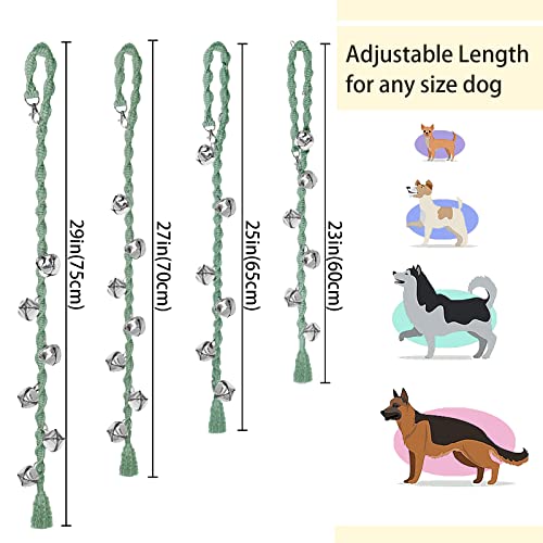 GINIDEAR Dog Bells to Go Outside & Puppy Potty Training, Adjustable Dog Door Bell Ring to Go Potty, Handmade with Premium Yarn. Twisted Style, LightGreen - Image 5