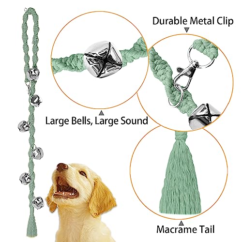 GINIDEAR Dog Bells to Go Outside & Puppy Potty Training, Adjustable Dog Door Bell Ring to Go Potty, Handmade with Premium Yarn. Twisted Style, LightGreen - Image 2
