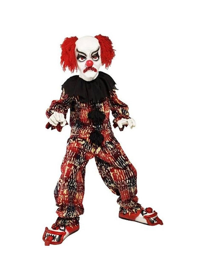 Scary Clown Red Child Boy Costume With Top, Trousers and Mask