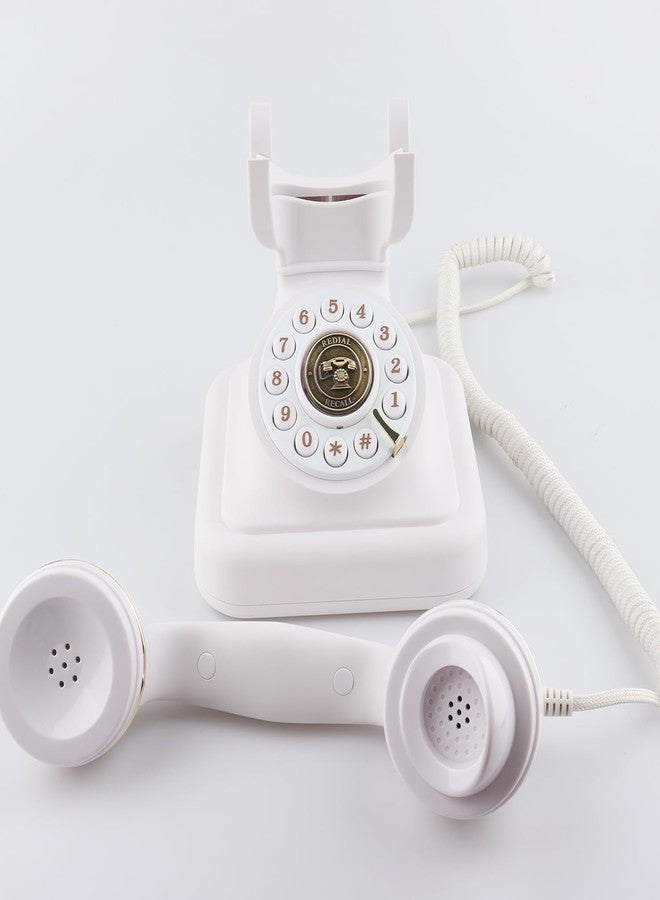 SIXDEFLY Old Fashioned Landline Phones with Classic Metal Bell, 1960s Vintage Corded Dial Phone Classic Old Fashion Telephones Wired Desk Telephone for Office and Home - Image 3