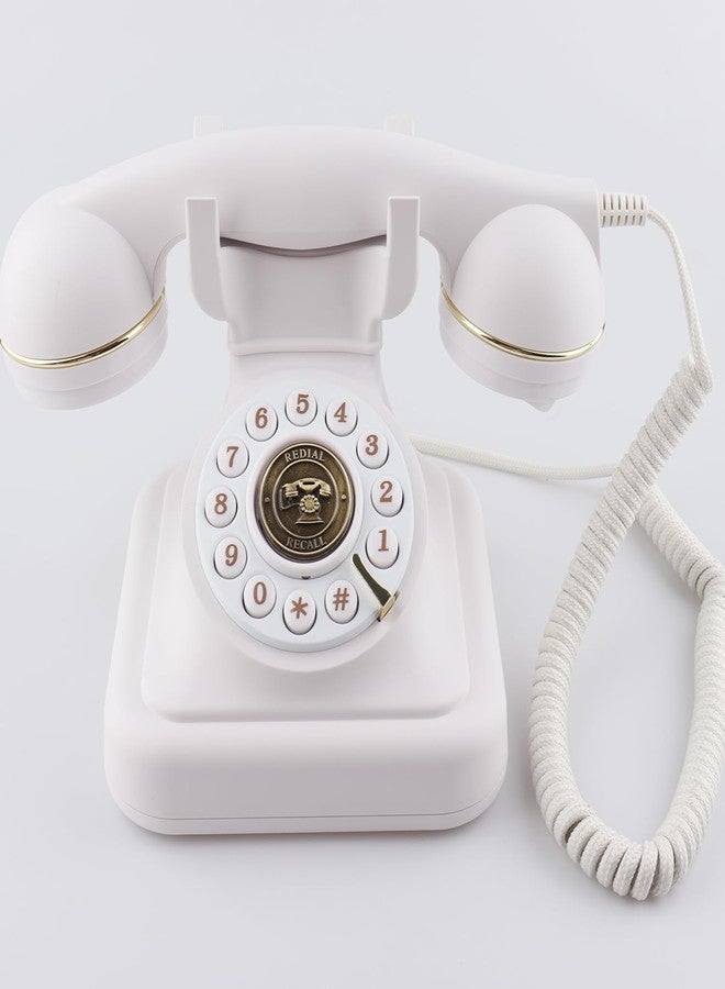 SIXDEFLY Old Fashioned Landline Phones with Classic Metal Bell, 1960s Vintage Corded Dial Phone Classic Old Fashion Telephones Wired Desk Telephone for Office and Home - Image 2