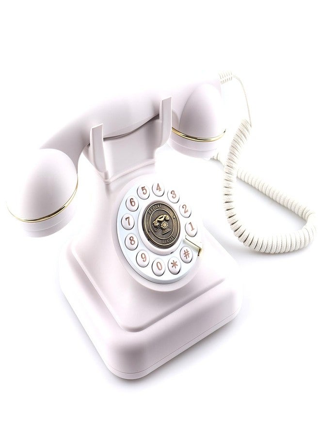 SIXDEFLY Old Fashioned Landline Phones with Classic Metal Bell, 1960s Vintage Corded Dial Phone Classic Old Fashion Telephones Wired Desk Telephone for Office and Home - Image 1