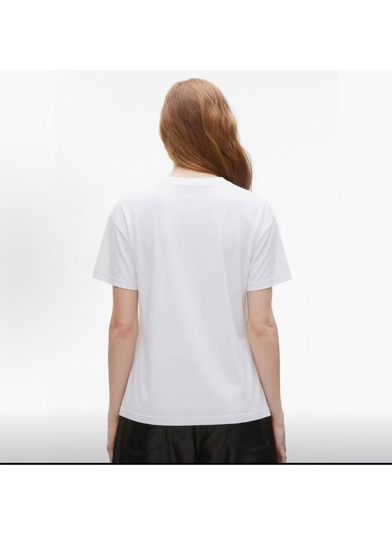 Dickies Classic Black Logo Skin-Friendly Breathable White Short-Sleeve T-Shirt Size S - Image 3
