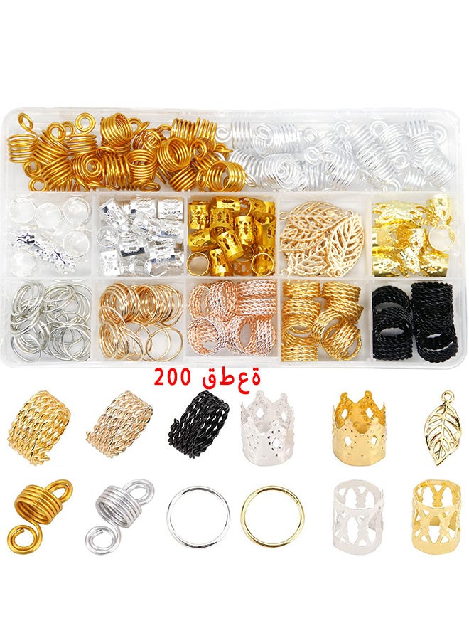 Depend Wig Dirty Braid Clasp Connection Hair Ring Large Hole Printed Wooden Beads Tibetan Silver Pendant Hollow Flower Tube, 200PCS  - Image 1