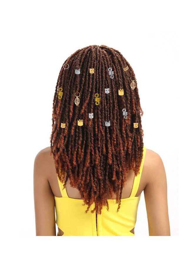 Depend Wig Dirty Braid Clasp Connection Hair Ring Large Hole Printed Wooden Beads Tibetan Silver Pendant Hollow Flower Tube, 200PCS  - Image 5