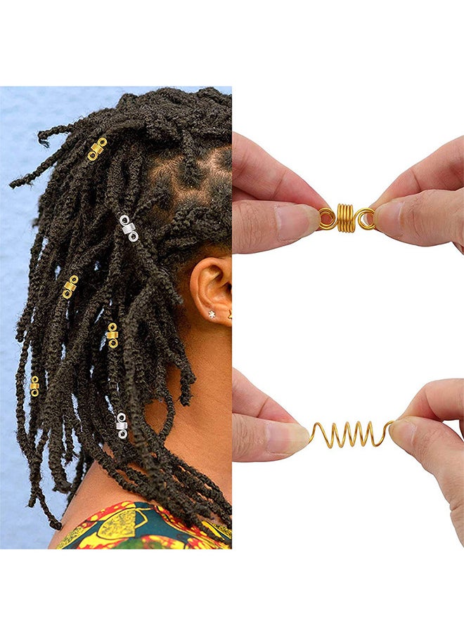Depend Wig Dirty Braid Clasp Connection Hair Ring Large Hole Printed Wooden Beads Tibetan Silver Pendant Hollow Flower Tube, 200PCS  - Image 4