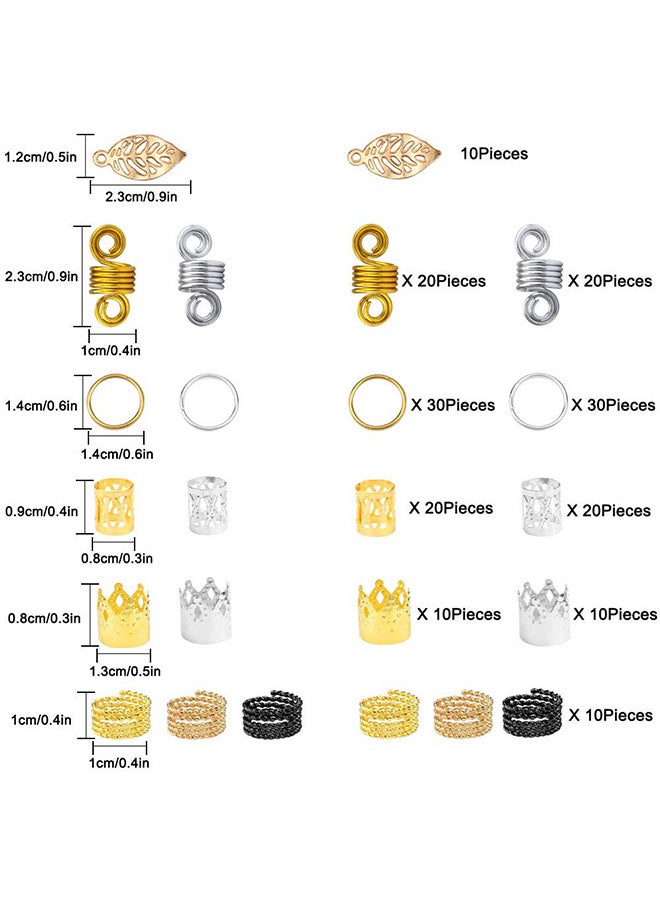 Depend Wig Dirty Braid Clasp Connection Hair Ring Large Hole Printed Wooden Beads Tibetan Silver Pendant Hollow Flower Tube, 200PCS  - Image 2