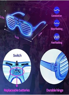 رات سو 5 قطع من نظارات نيونو كلو LED التي تضيء مع ستارة وميض مناسبة للأطفال والكبار للحفلات  - Image 4