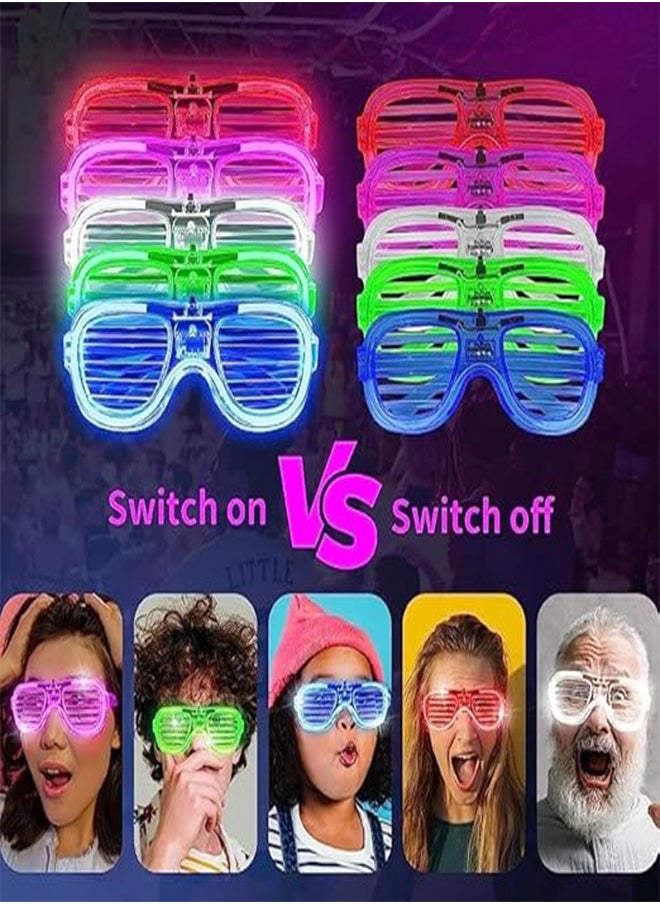 رات سو 5 قطع من نظارات نيونو كلو LED التي تضيء مع ستارة وميض مناسبة للأطفال والكبار للحفلات  - Image 5