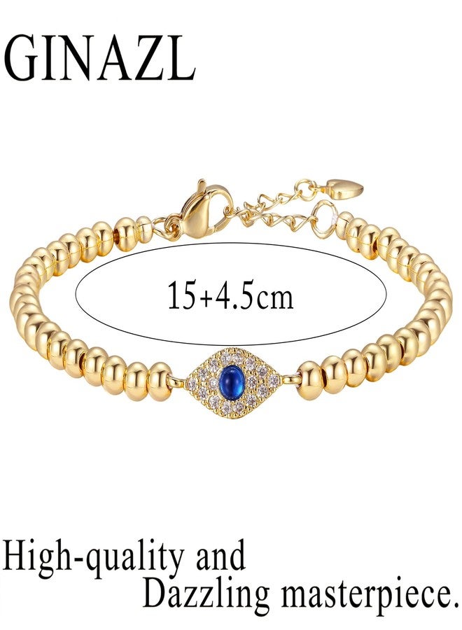 GINAZL Evil Eye Bracelets, Gold Beaded Bracelets for Women Cute Dainty stackable Bracelet for Women Jewelry Gift for Teens Valentines Birthday Christmas Gifts for Sister Friends (BGE) - Image 4