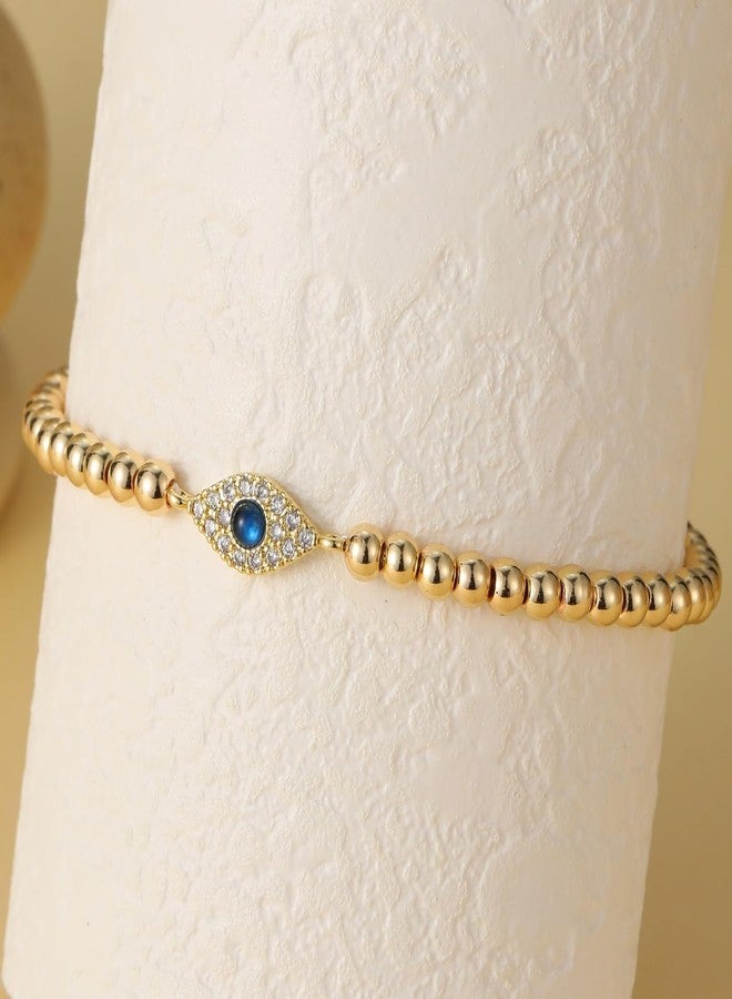 GINAZL Evil Eye Bracelets, Gold Beaded Bracelets for Women Cute Dainty stackable Bracelet for Women Jewelry Gift for Teens Valentines Birthday Christmas Gifts for Sister Friends (BGE) - Image 3