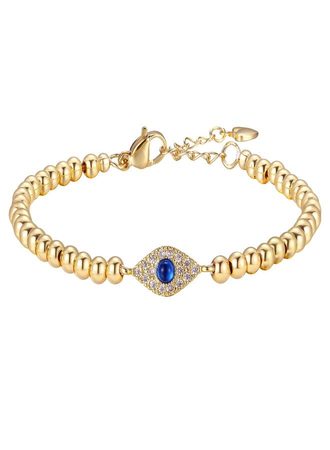 GINAZL Evil Eye Bracelets, Gold Beaded Bracelets for Women Cute Dainty stackable Bracelet for Women Jewelry Gift for Teens Valentines Birthday Christmas Gifts for Sister Friends (BGE) - Image 1
