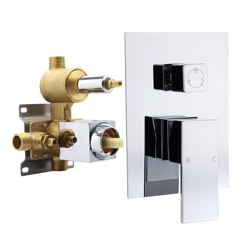 G Drettyer Solid Brass Shower Valve Pressure Balancing Mixer Control 3 Outlet Function Chrome