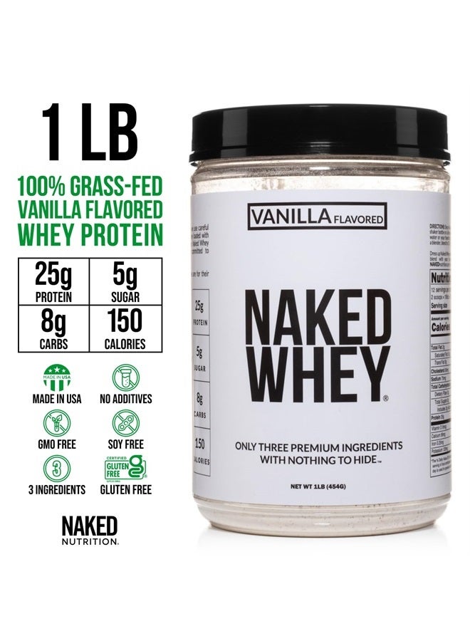 Nakd Nutrition Vanilla Whey Protein 1Lb, Only 3 Ingredients, All Natural Grass Fed Whey Protein Powder + Vanilla + Coconut Sugar- GMO-Free, Soy Free, Gluten Free. Aid Muscle Growth, 12 Servings - Image 3