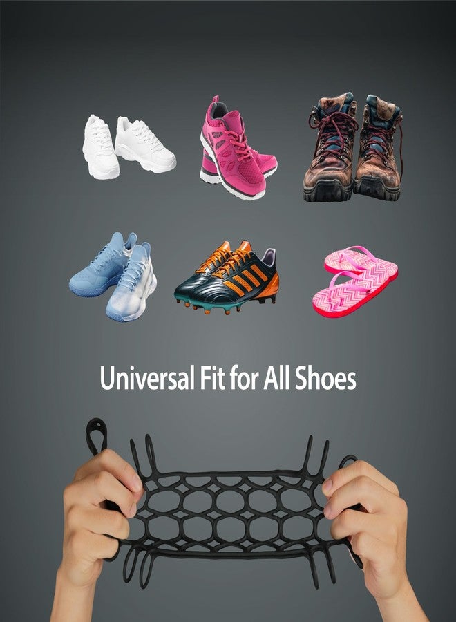 BONE COLLECTION BONE Shoe Tie, Shoe Holster for Backpack, Elastic Silicone Shoe Hanger with Footwear Clips, Sneaker Holder for Outdoor Climbing & Hiking Trip, Hang Extra Shoes Cleats Boots or Gear on Bag - Image 4