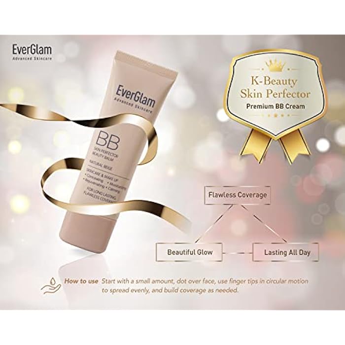 everglam K-Beauty Skin Perfector Korean BB Cream, Light Medium - Flawless, Natural Glow in Seconds | Multi-Function Tinted Moisturizer: Stays On All Day, Dewy, Water-Resistant, Oil-Controlling - Image 4