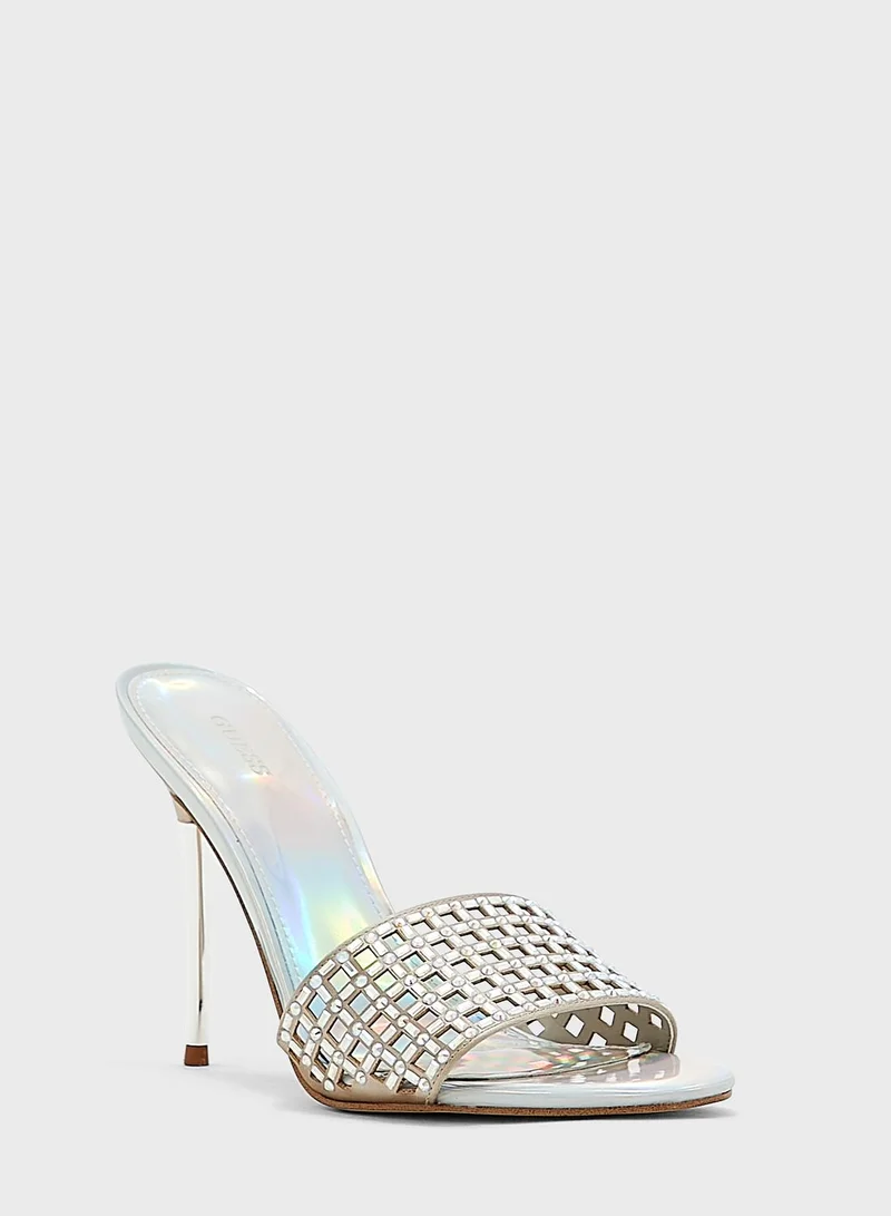 GUESS Embellished Crystal Sandals