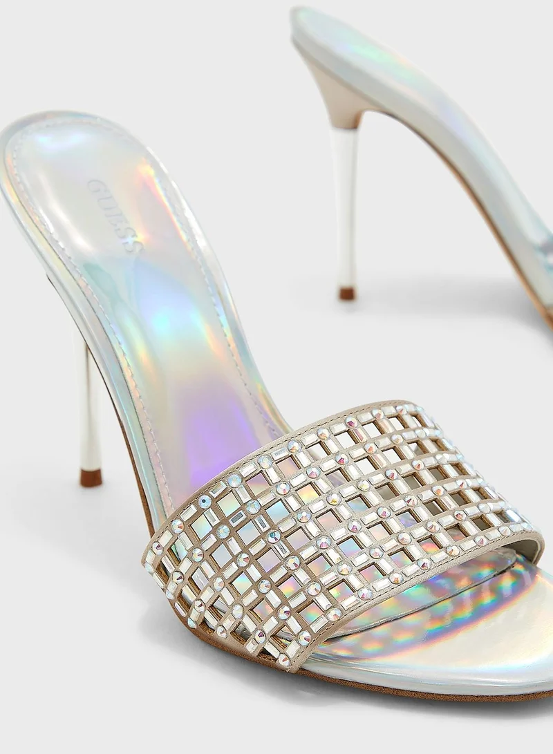 GUESS Embellished Crystal Sandals