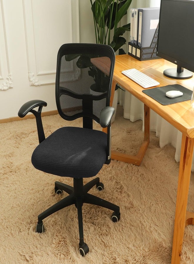 FORCHEER Black Office Chair Seat Cover Water-Resistant 18inch Stretch Jacquard Computer Chair Seat Cushion Slipcover 1 Piece Washable - Image 4