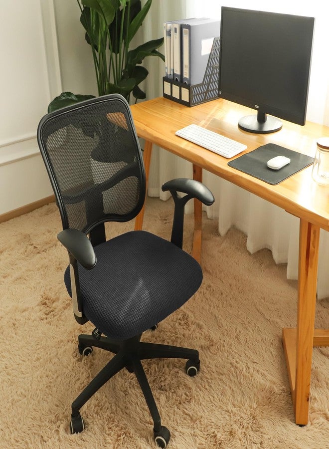 FORCHEER Black Office Chair Seat Cover Water-Resistant 18inch Stretch Jacquard Computer Chair Seat Cushion Slipcover 1 Piece Washable - Image 3