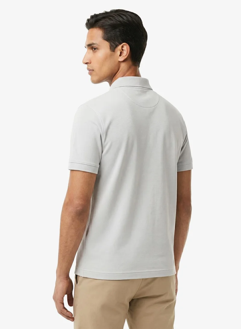 LACOSTE Slim Fit Jacquard Collar Stretch Polo