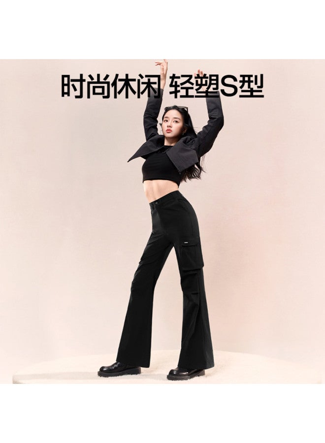 SIINSIIN Ju Jingyi Same Style Women'S Flared Cargo Pants Sweet And Cool High-Waisted Wide-Leg Pants Outdoor Fashion Slimming Casual Pants - Image 4
