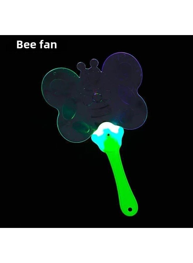 Loquat Luminous Fan Summer Night Market Square Stall Hot Supply Luminous Children's Toys Yiwu Small Commodities Stall-Color:Bees - Image 1