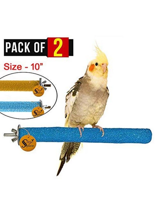 Sage Square Set Of 2 Natural Habitat Wood Sand Perch/Stand/Toy For Birds (Light Weight) (Size - 10") - Image 2