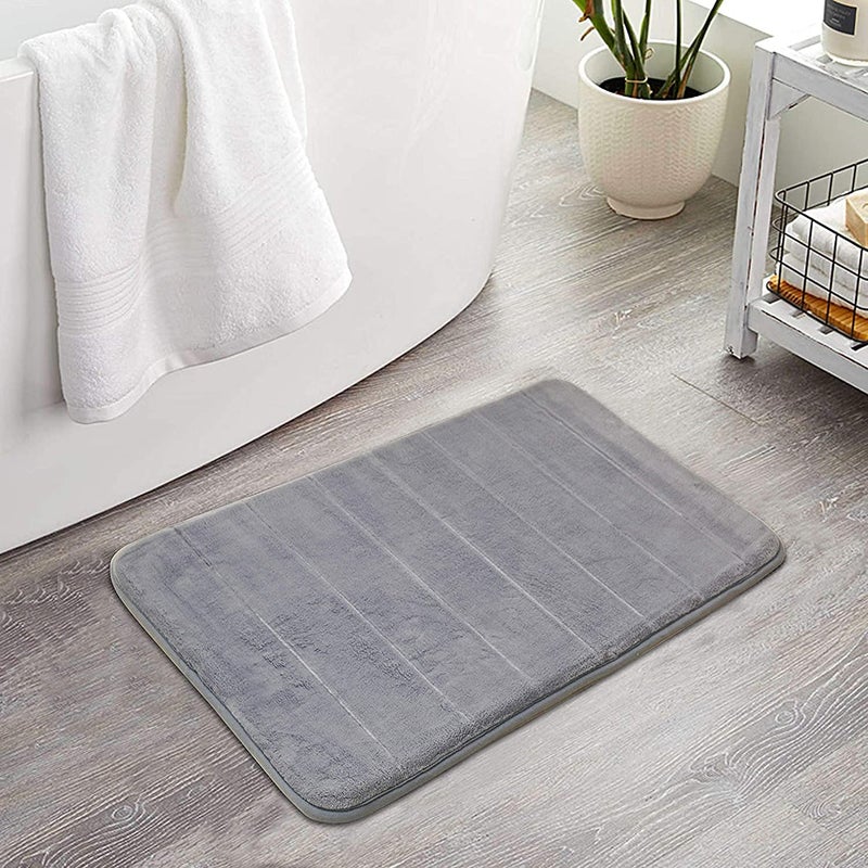 ZDQTRA ZDQTRA Water Soaking Absorbent Soft Memory Foam mat Bath Rug Antislip Home Bathroom EntranceWashable Non Slip Backing Door mats for Bathroom Floor RugFoot mat for Outside 80 50 cm