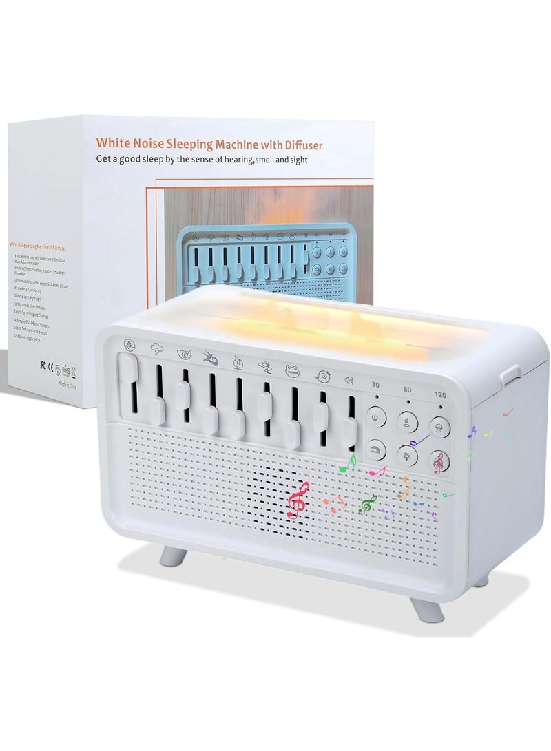 FIPKA White Noise Night Light Humidifier, 3-in-1 White Noise Sound Machine Humidifier with 8 Ambient Sounds, Diffuser Sound Box Powered by USB, Sleep Sound Machine for Home Office, Timer - Image 1