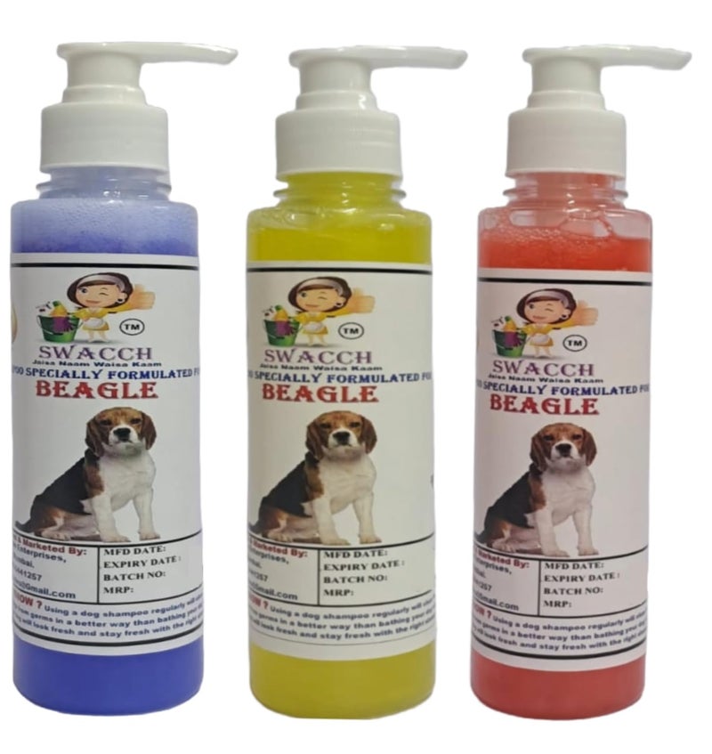 SWACCH Premium Shampoo for Beagle (200ML)(Combo Pack of 3) Lavender, Lemon, Jasmine - Image 2