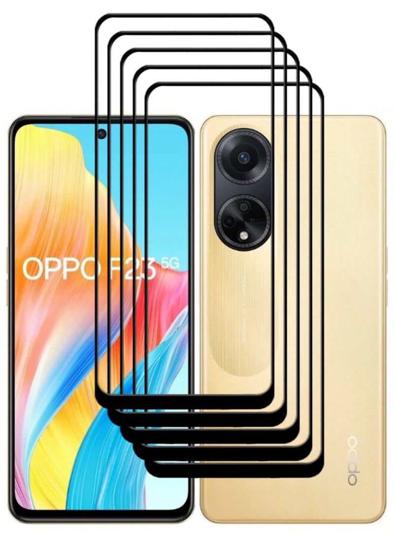 ACLIX 5 Pieces Antistatic ESD Dustproof Premium Quality High Definition Tempered Glass Screen Protector Designed For Oppo F23 - Image 1