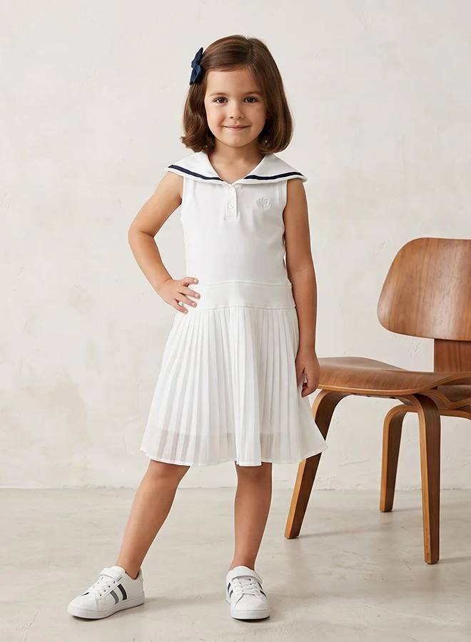 Babies & More Babies & More Toddler Girls Off-White Sleeveless Dress