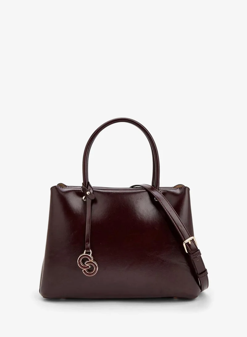 Solid Tote Bag With Detachable Strap