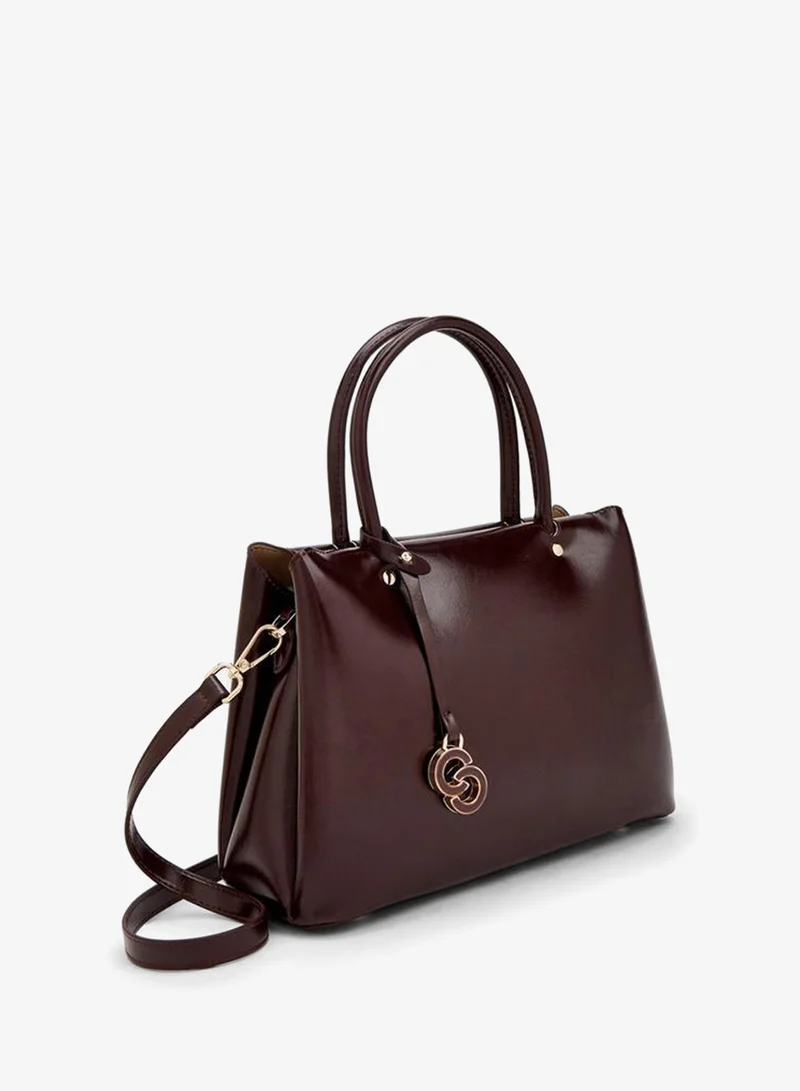 Celeste BURGUNDY Solid Tote Bag With Detachable Strap for Women | Best Price UAE