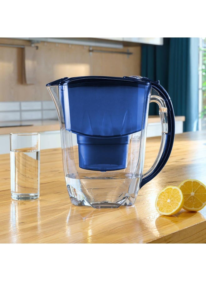 Aquaphor Amethyst MFP+ Water Filter Jug, 2.8L Capacity, Slider Lid And Compact Design, Reduces Chlorine, Rust, Heavy Metals, Odorless And Tasty Water, Fridge-Friendly, BPA-Free, Water Purifier Jug For Daily Use (Cobalt Blue) - Image 5