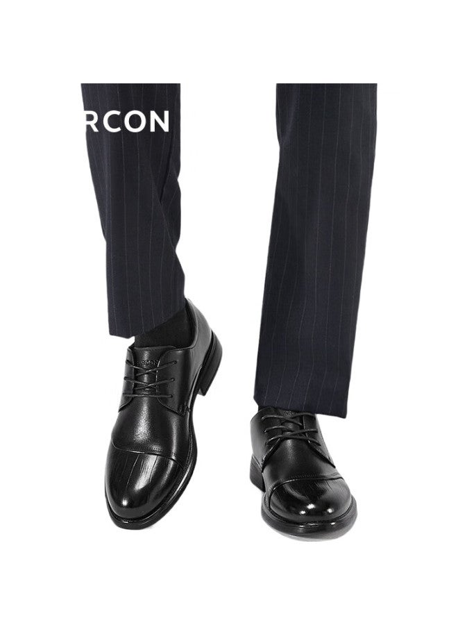 YEARCON Men'S Business Formal Shoes Three-Joint Derby Shoes British Style Groom Wedding Shoes 96302W Black 42 - Image 1