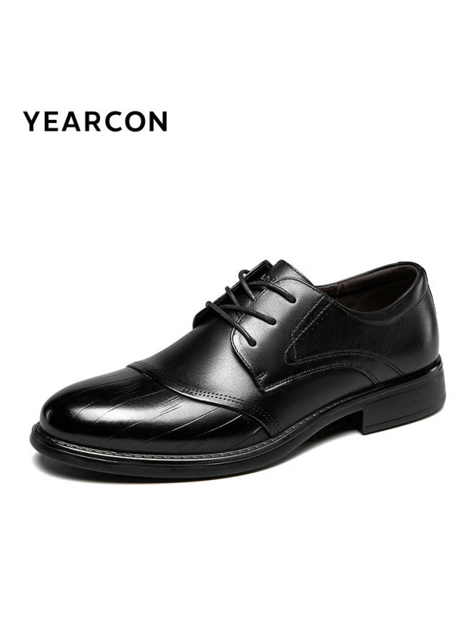 YEARCON Yierkang Men's Business Formal Shoes Three-joint Derby Shoes British Style Groom Wedding Shoes 96302w Black 42 - Image 3