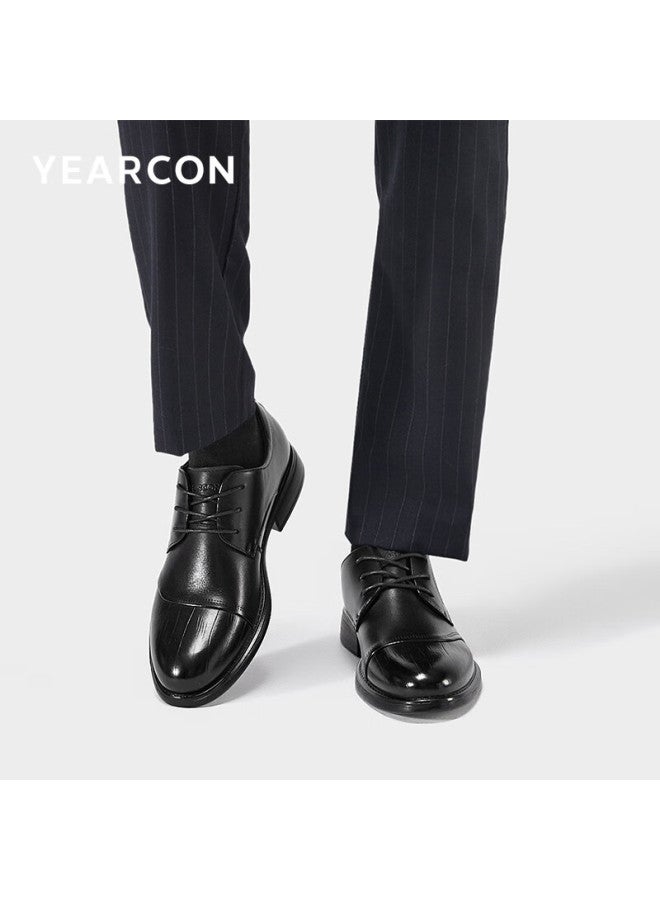 YEARCON Yierkang Men's Business Formal Shoes Three-joint Derby Shoes British Style Groom Wedding Shoes 96302w Black 42 - Image 2