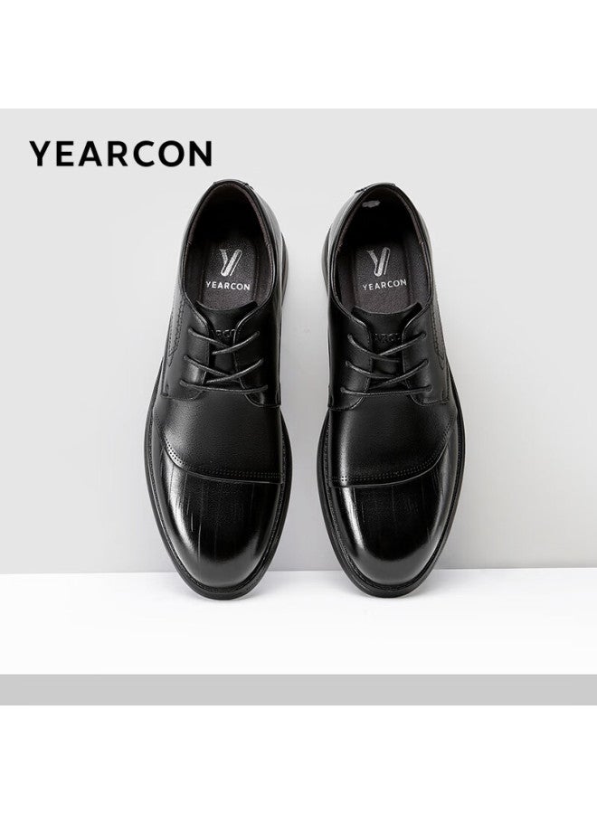 YEARCON Yierkang Men's Business Formal Shoes Three-joint Derby Shoes British Style Groom Wedding Shoes 96302w Black 42 - Image 1