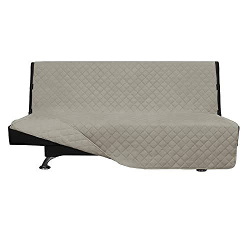 Easy-Going EasyGoing Futon Sofa Slipcover Reversible Sofa Cover Armless Couch Cover Water Resistant Pets Kids Children Dog Cat BeigeBeige 