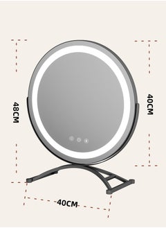 ETG Vanity Mirror with Lights, 40cm  Makeup Mirror with Lights, Smart Touch Control 3 Colors Dimmable Vanity Mirror, 360°Rotation Round Vanity Mirror for Bedroom, Bathroom  - Image 5